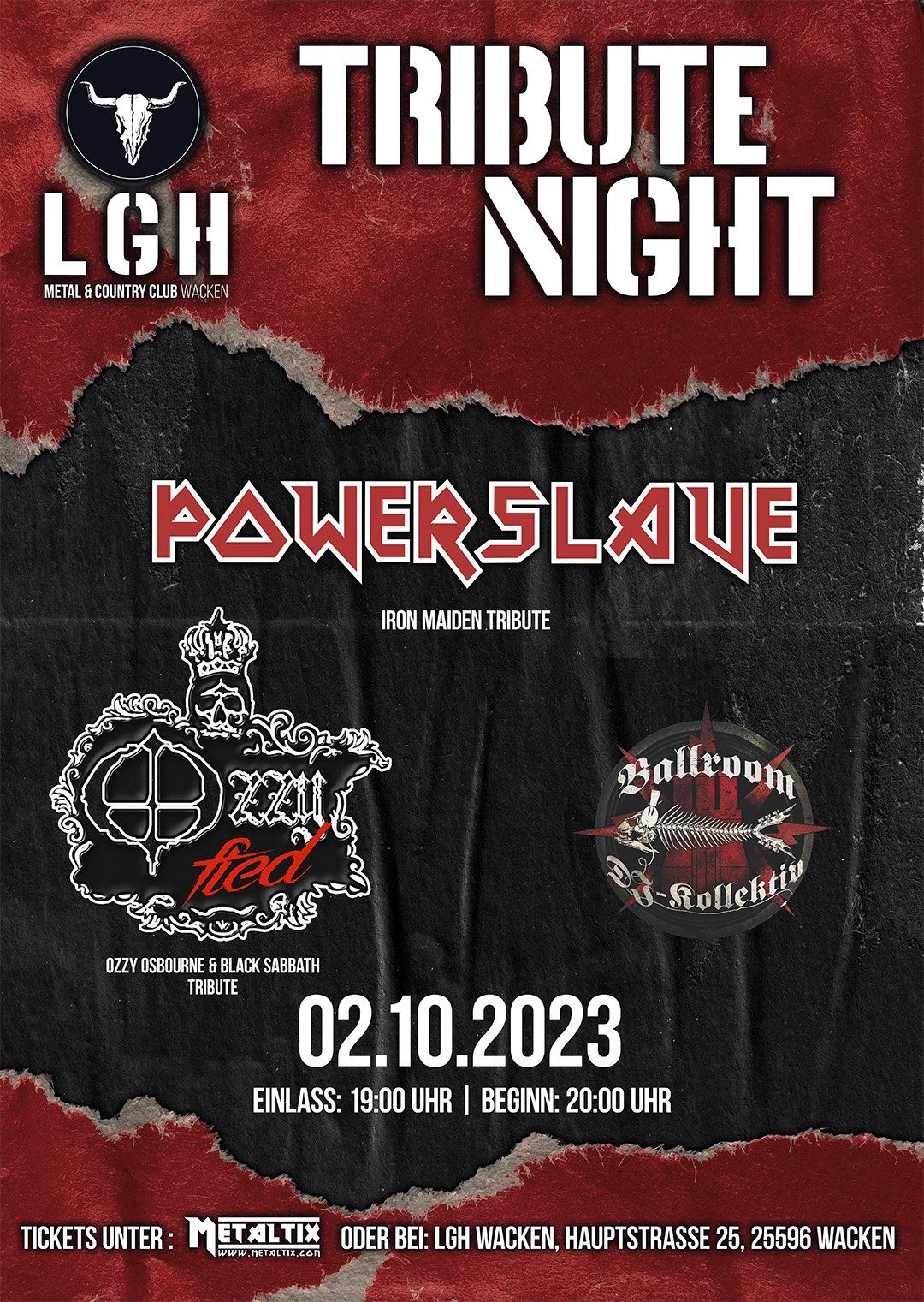 Tribute Night mit Powerslave & Ozzyfied am 02.10.2023