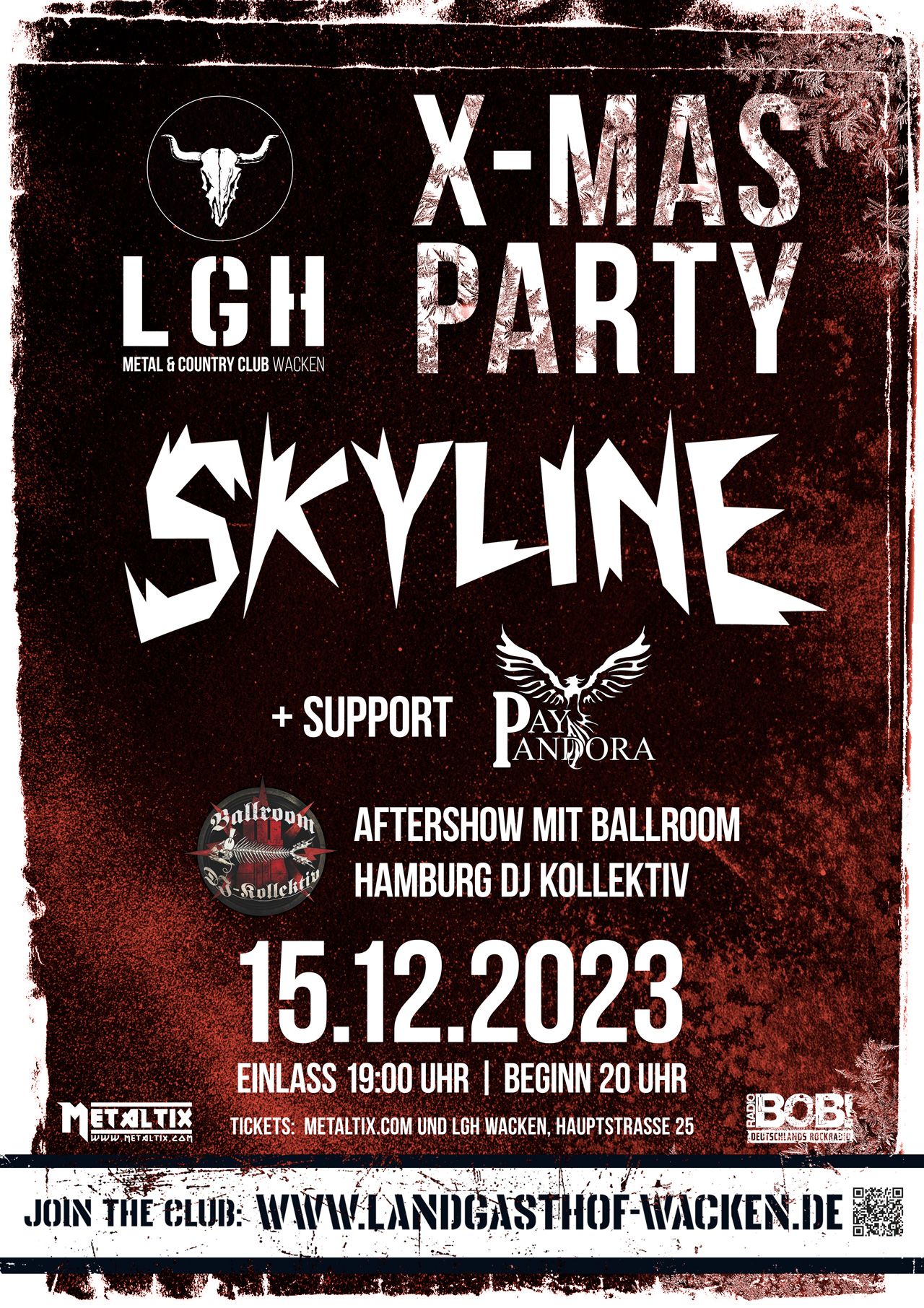 LGH X-MAS Party mit Skyline + Pay Pandora