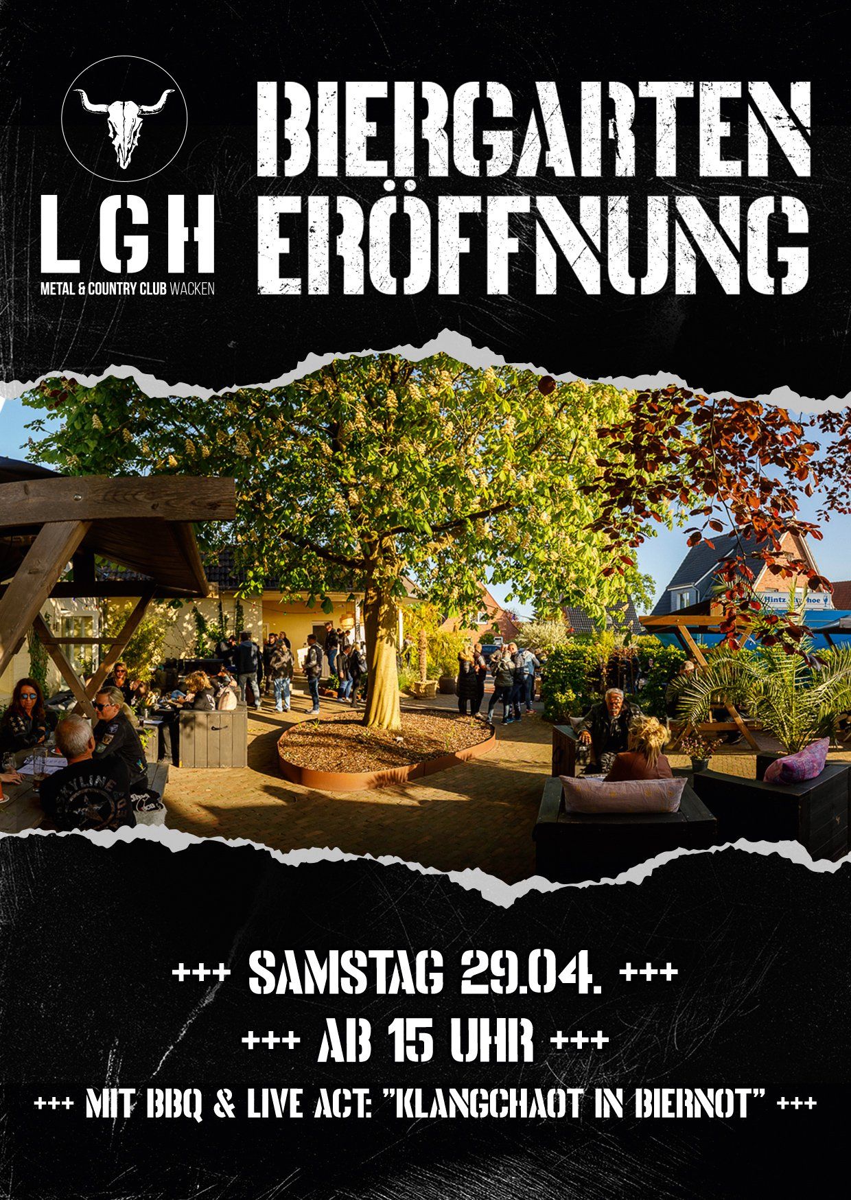 Biergarten Eröffnung mit BBQ und Live-Act: „Klangchaot in Biernot“